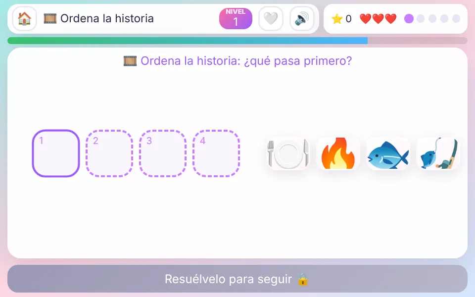 Captura de Ordena la historia