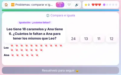 Problemas: comparar e igualar
